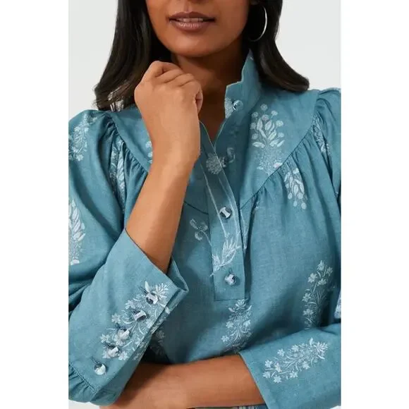 Tuckernuck Blue Floral Blouse - Picture 4 of 15